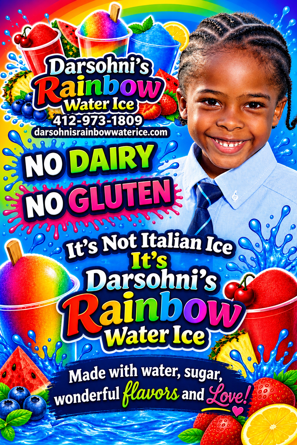 Rainbow Water Ice cups